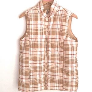 Kim Rogers Tan Plaid Vest